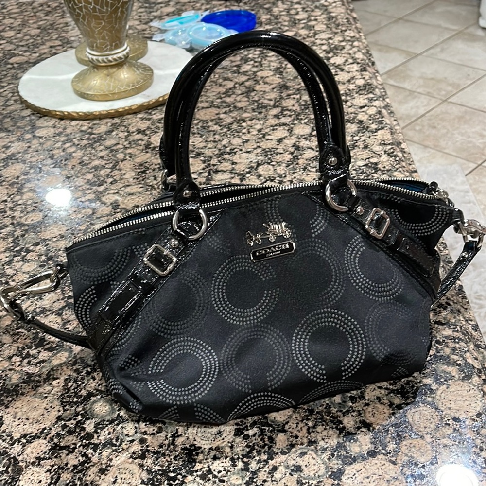 Coach Madison Dotted C Op Art Black Sophia Purse